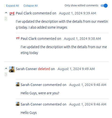 Comment History Cloud History Diff Only Edited