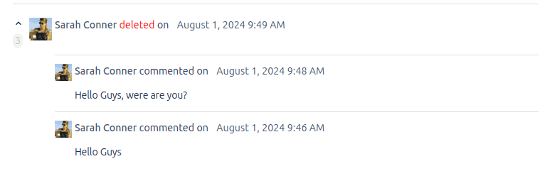 Comment History Cloud History Tab Deleted