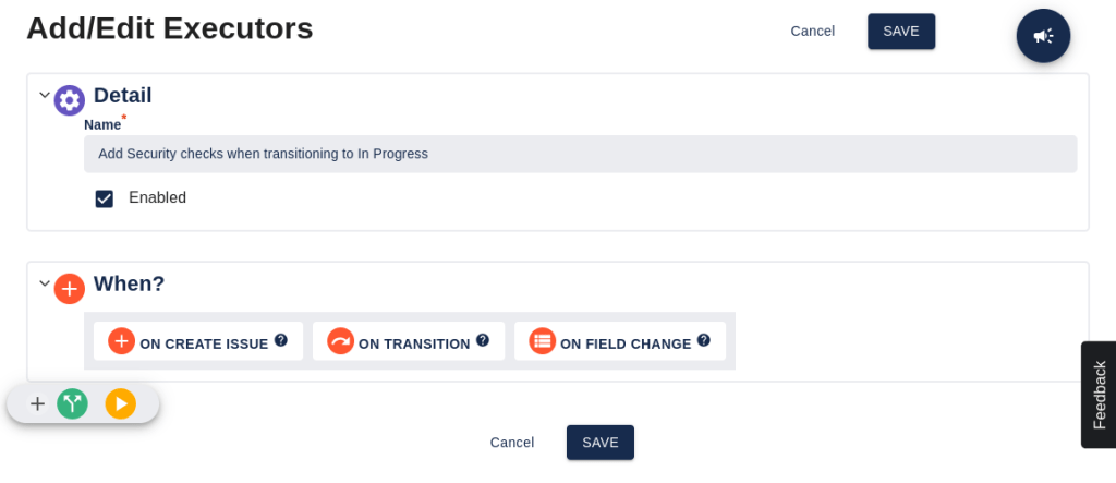 STM executor add — trigger choice