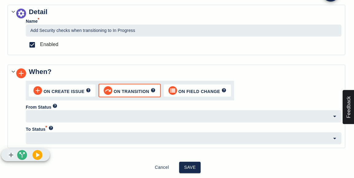 STM executor add — transition trigger