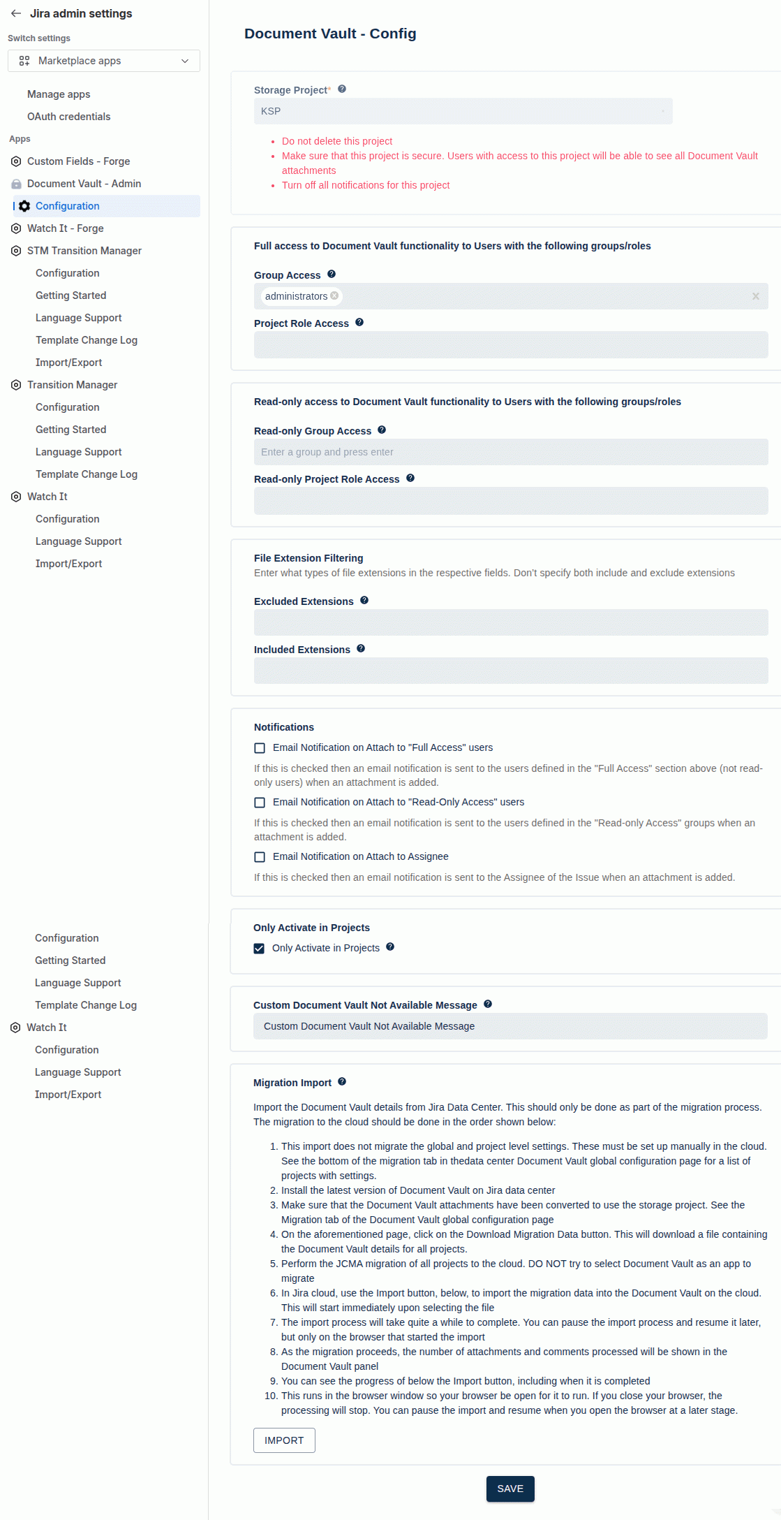Document Vault Migration